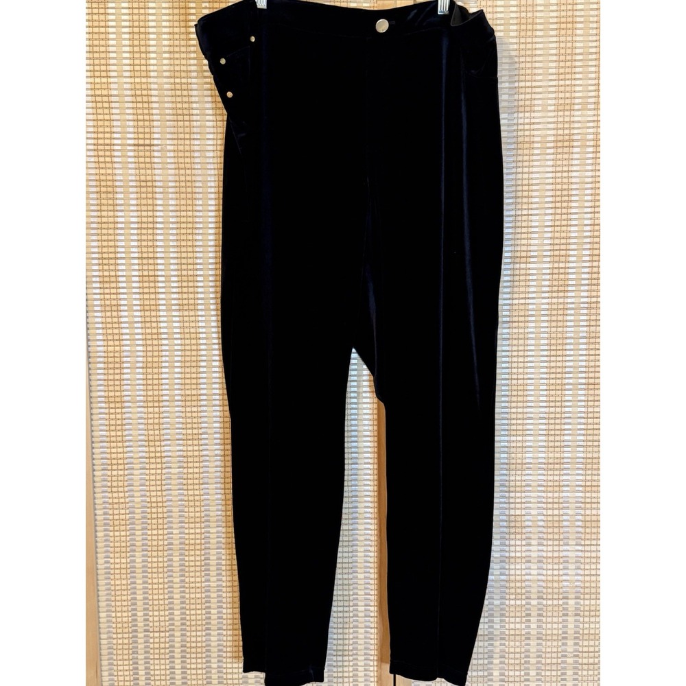 INC International Concepts Womens 26W Black Velvet Pants Evening Party Resort